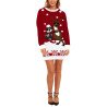 Reindeer Print Womens Christmas Dress Red