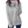 Solid Turtleneck Long Sleeve Sweater Grey