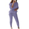 Plus Size Casual Cable Knit Two Piece Sweater Suit Light Pink
