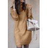 Long Sleeve Plain Turtle Neck Sweater Dress