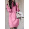 Ribbed Hem Warm Turtleneck Sweater Dresses