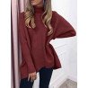 Turtleneck Jumper Solid Oversized Ribbed Sweater