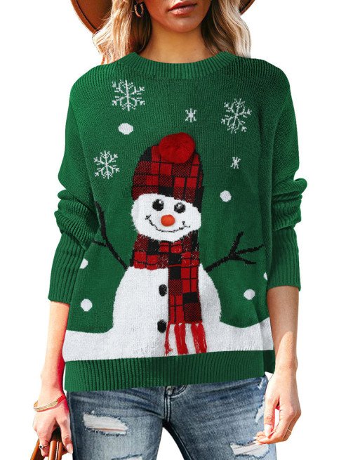 Women's Christmas Tree Santa Clause Snowflake Knitted Sweater