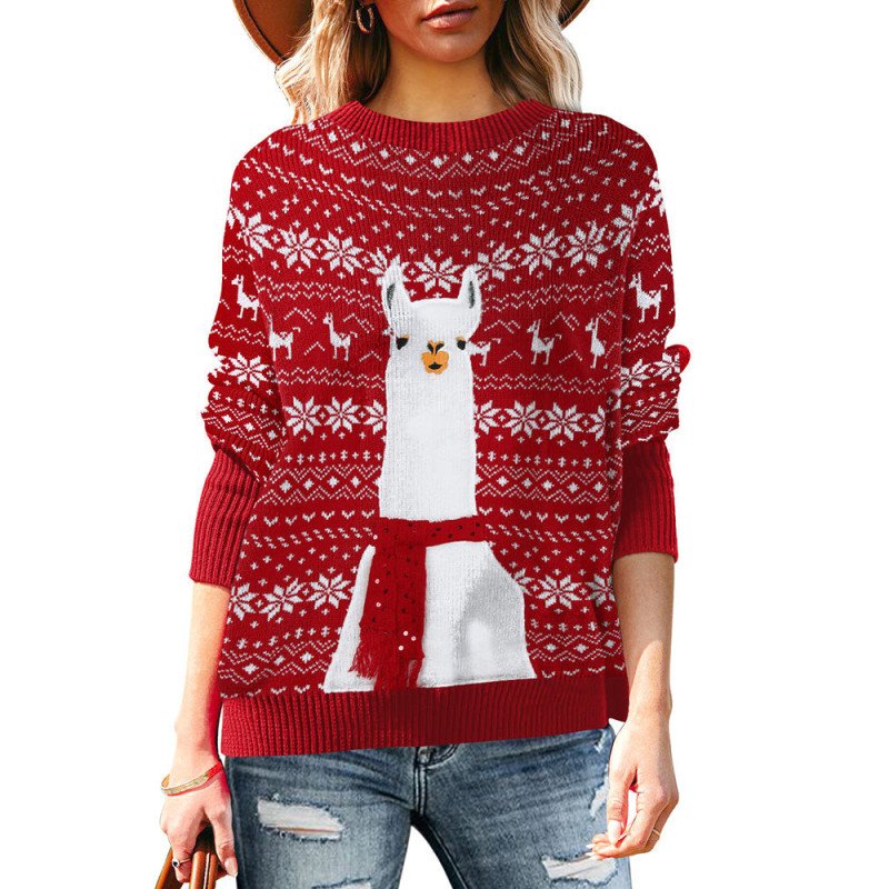 Women's Christmas Tree Santa Clause Snowflake Knitted Sweater
