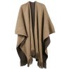 Women Winter Reversible Cashmere Poncho Capes Coat