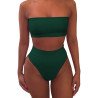 Women's Printed Strapless High Waist Bandeau Bikini Set