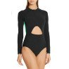 Women's Hollow Out Zip-up One-Piece Rashguard Bodysuit