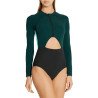 Women's Hollow Out Zip-up One-Piece Rashguard Bodysuit