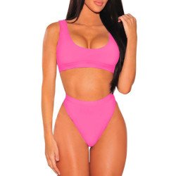 Women's Push Up Two Piece Cheeky High Cut Swimsuit Bathing Suit Set
