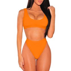 Women's Push Up Two Piece Cheeky High Cut Swimsuit Bathing Suit Set