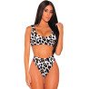 Women's Push Up Two Piece Cheeky High Cut Swimsuit Bathing Suit Set