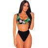 Women's Push Up Two Piece Cheeky High Cut Swimsuit Bathing Suit Set