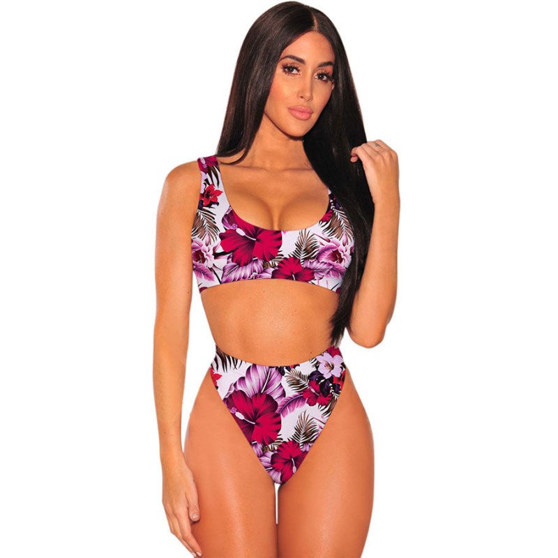 Women's Push Up Two Piece Cheeky High Cut Swimsuit Bathing Suit Set