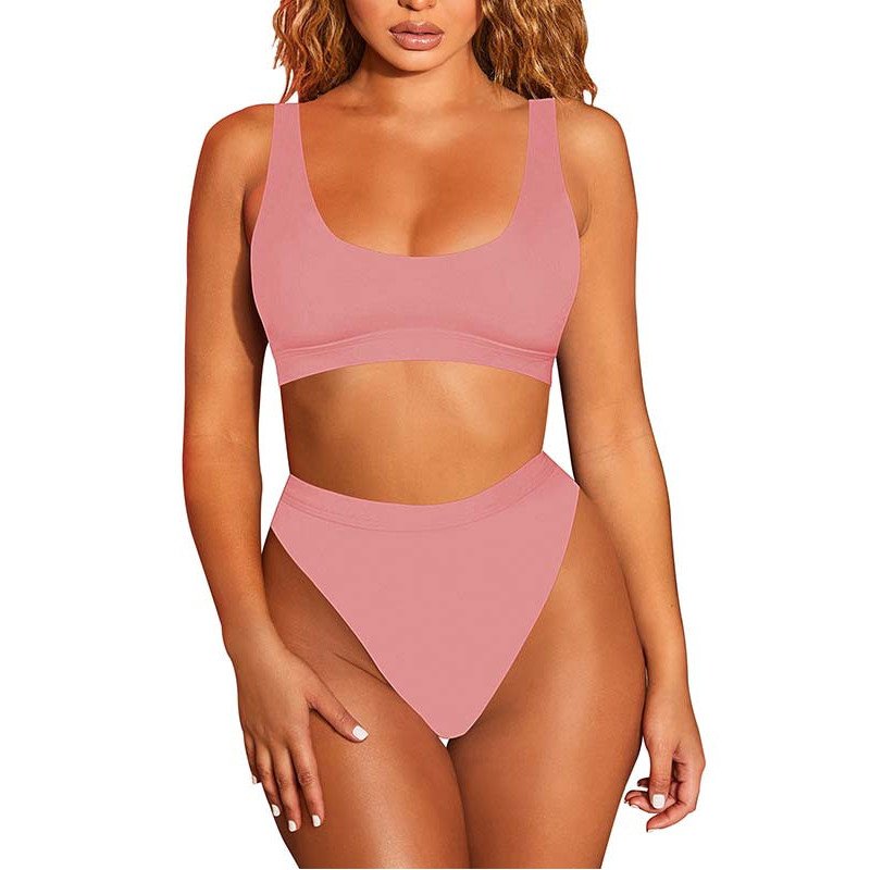 Women's Push Up Two Piece Cheeky High Cut Swimsuit Bathing Suit Set