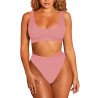 Women's Push Up Two Piece Cheeky High Cut Swimsuit Bathing Suit Set