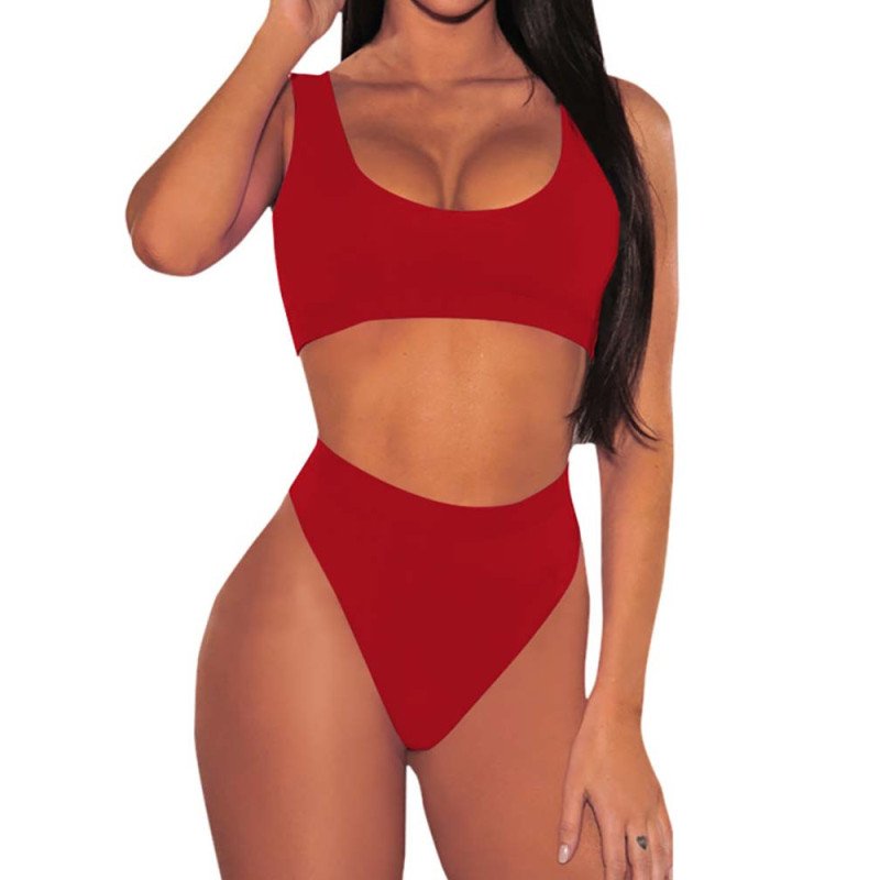 Women's Push Up Two Piece Cheeky High Cut Swimsuit Bathing Suit Set