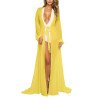 Long Sleeve Sheer Mesh Maxi Beach Cover Up For Women