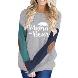 Women's Oversized Elbow Patches Batwing Long Sleeve Top