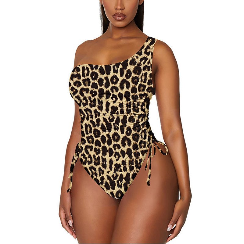 Women's One Shoulder High Leg Tummy Control Swimsuit