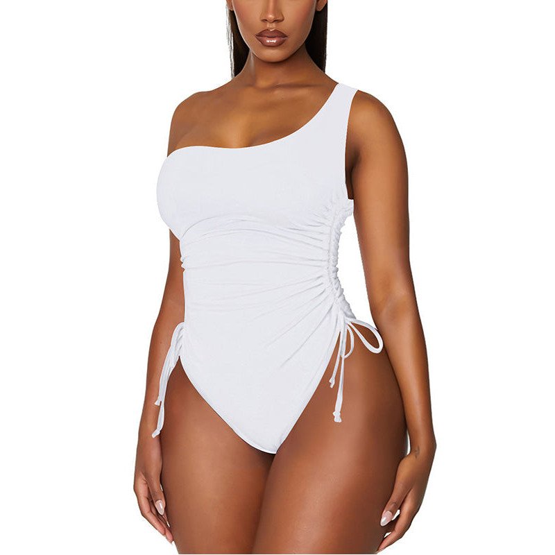 Women's One Shoulder High Leg Tummy Control Swimsuit