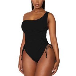 Women's One Shoulder High Leg Tummy Control Swimsuit