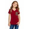 Kids Leopard Print Tops V Neck Leopard Shirts Short Sleeve Blouses with Pocket