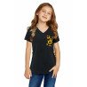 Kids Leopard Print Tops V Neck Leopard Shirts Short Sleeve Blouses with Pocket