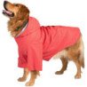 KingCamp Waterproof Lightweight Adjustable Fit Hoodie Reflective Stripe  Dog Rain Jacket Raincoat -Red-M