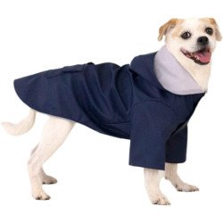 KingCamp Waterproof Lightweight Adjustable Fit Hoodie Reflective Stripe  Dog Rain Jacket Raincoat -Navy-XXL