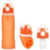 EEZEE Collapsible Foldable Leak Proof  Silicone Water Bottle with Filter-Orange