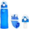 EEZEE Collapsible Foldable Leak Proof  Silicone Water Bottle with Filter