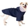 KingCamp Waterproof Lightweight Adjustable Fit Hoodie Reflective Stripe  Dog Rain Jacket Raincoat -Navy-M