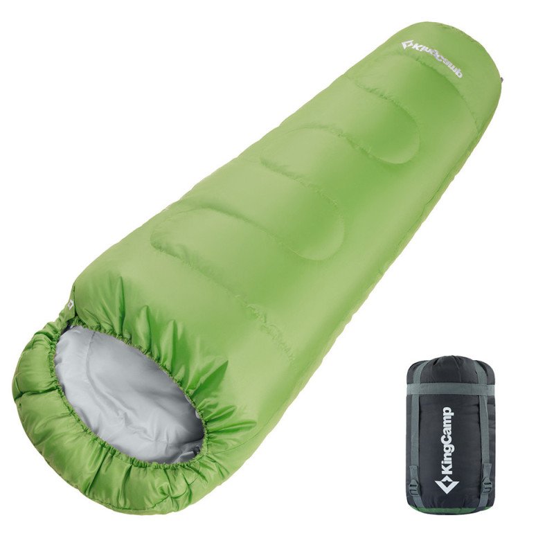 KingCamp Treck Series Double Layer Warm Comfort Lightweight Portable Mummy Sleeping Bag for Camping KS3131-Green-Right