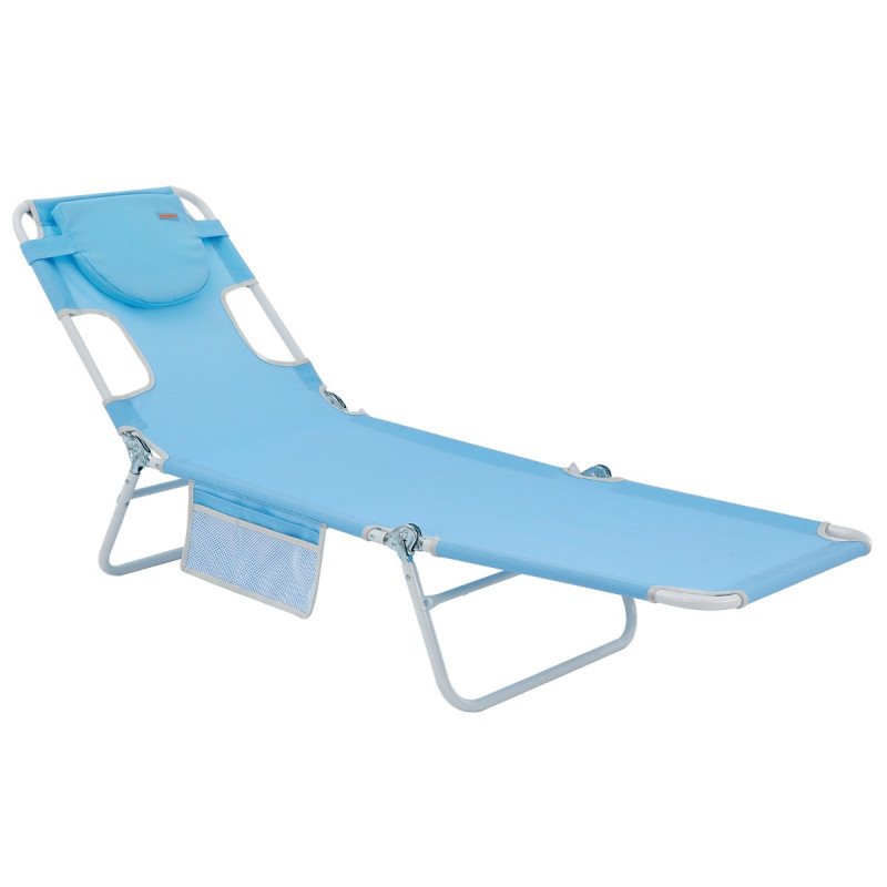 KingCamp 5-Positions MaxLoad 220Lbs Outdoor Beach Reclining Folding Chaise Lounge Outdoor Lounger