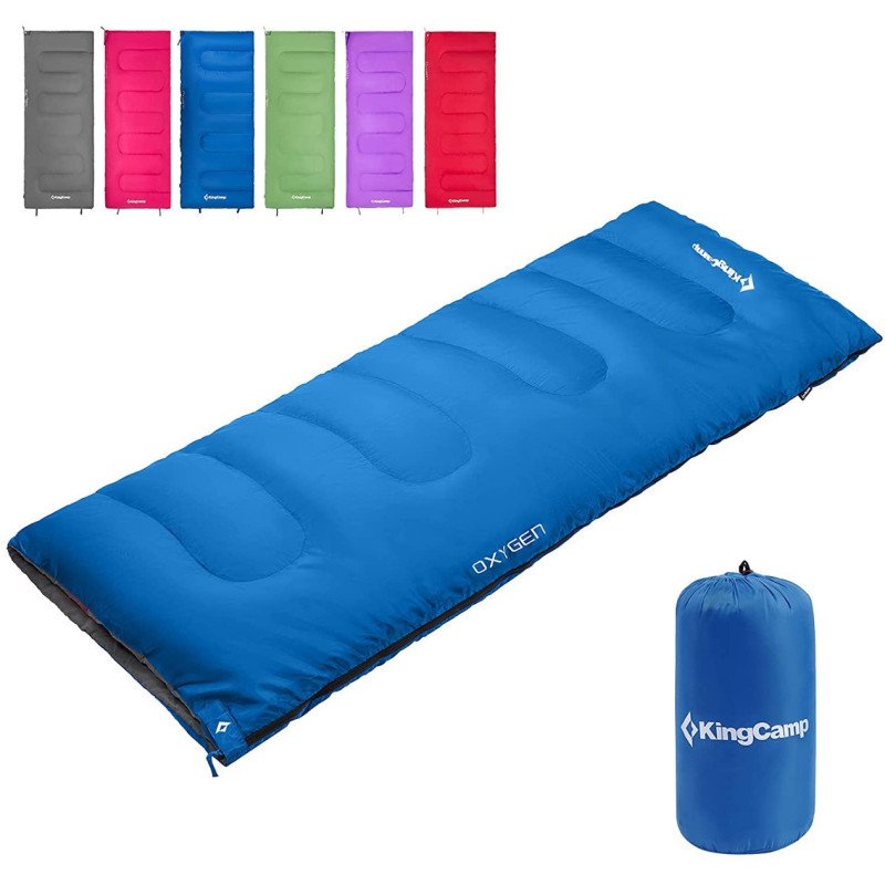 KingCamp 3 Season Camping Sleeping Bags Joinable Envelope Lightweight Compact for Adults Outdoor -Blue-Left