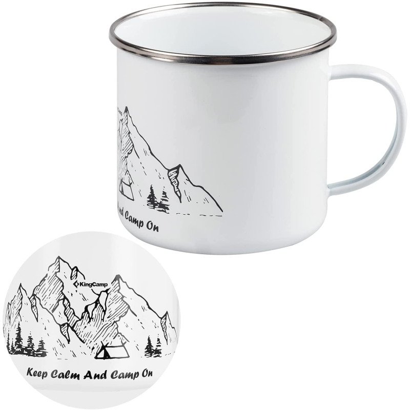 KingCamp Enamel Camping Outdoor Coffee Portable Enamel Cup with Handle 15 fl oz Mug -1-PACK KingCamp Enamel Camping Outdoor Coffee Portable Enamel Cup with Handle 15 fl oz Mug -1-PACK