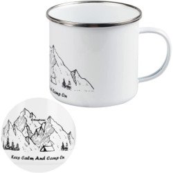 KingCamp Enamel Camping Outdoor Coffee Portable Enamel Cup with Handle 15 fl oz Mug