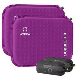 ATEPA Self-Inflating Insulated Seat Cushion for Stadium,Camping, Pressure Relief-Purple(2-pack)