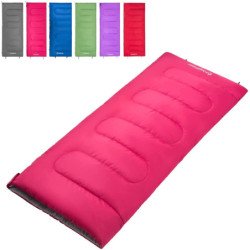KingCamp 3 Season Camping Sleeping Bags Joinable Envelope Lightweight Compact for Adults Outdoor -Rose-Left