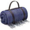 KingCamp 79" x 59" Picnic Beach Blanket Faux Wool Waterproof Sand Free Backing with PU Handle KP2012-Blue/Gray-peva
