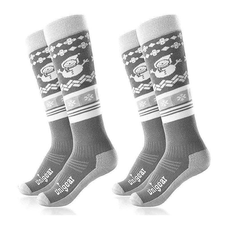 Kids Ski Socks for Boys Girls XS 2Pairs(Grey+Grey)