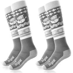 Kids Ski Socks for Boys Girls S 2Pairs(Grey+Grey)