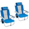 KingCamp Low Sling Beach Chair for Camping Concert Lawn, Low and High Mesh Back Two Versions KC2104-2 Packs