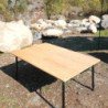 KingCamp Folding Portable Aluminum Legs Outdoor Camp Picnic Table Bamboo Table with Adjustable Height