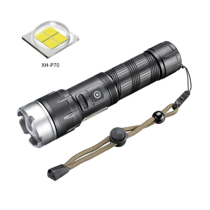 LED P70 Flashlight, Bright Flashlight Waterproof Zoomable Portable USB Rechargeable Camping Flashlight