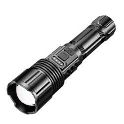 USB Rechargeable Flashlight with COB Side Lamp, Outdoor Telescopic Zoom LED 5 Modes Light
