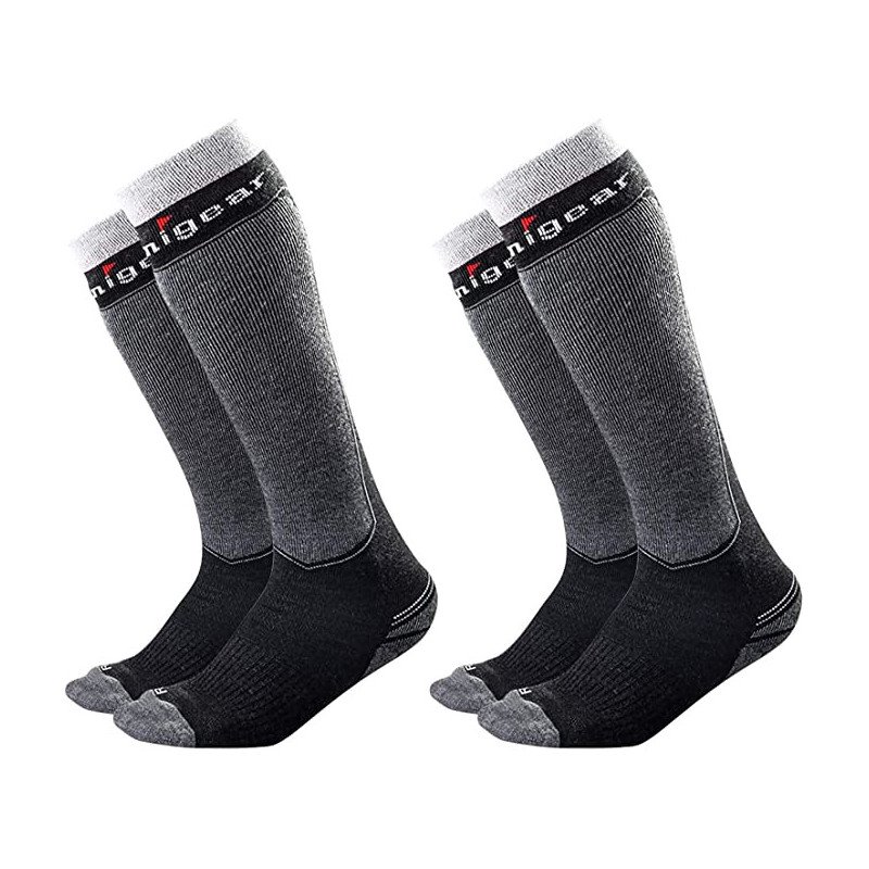 Ski Socks For Men Women S 2 Pairs(Black+Black)