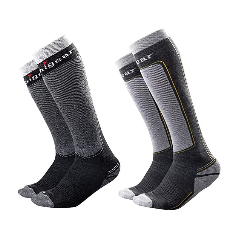 Ski Socks For Men Women L 2 Pairs(Black+Grey£©