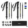 Folding Trekking Poles / Hiking Sticks - Pair Black