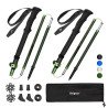 Folding Trekking Poles / Hiking Sticks - Pair Green